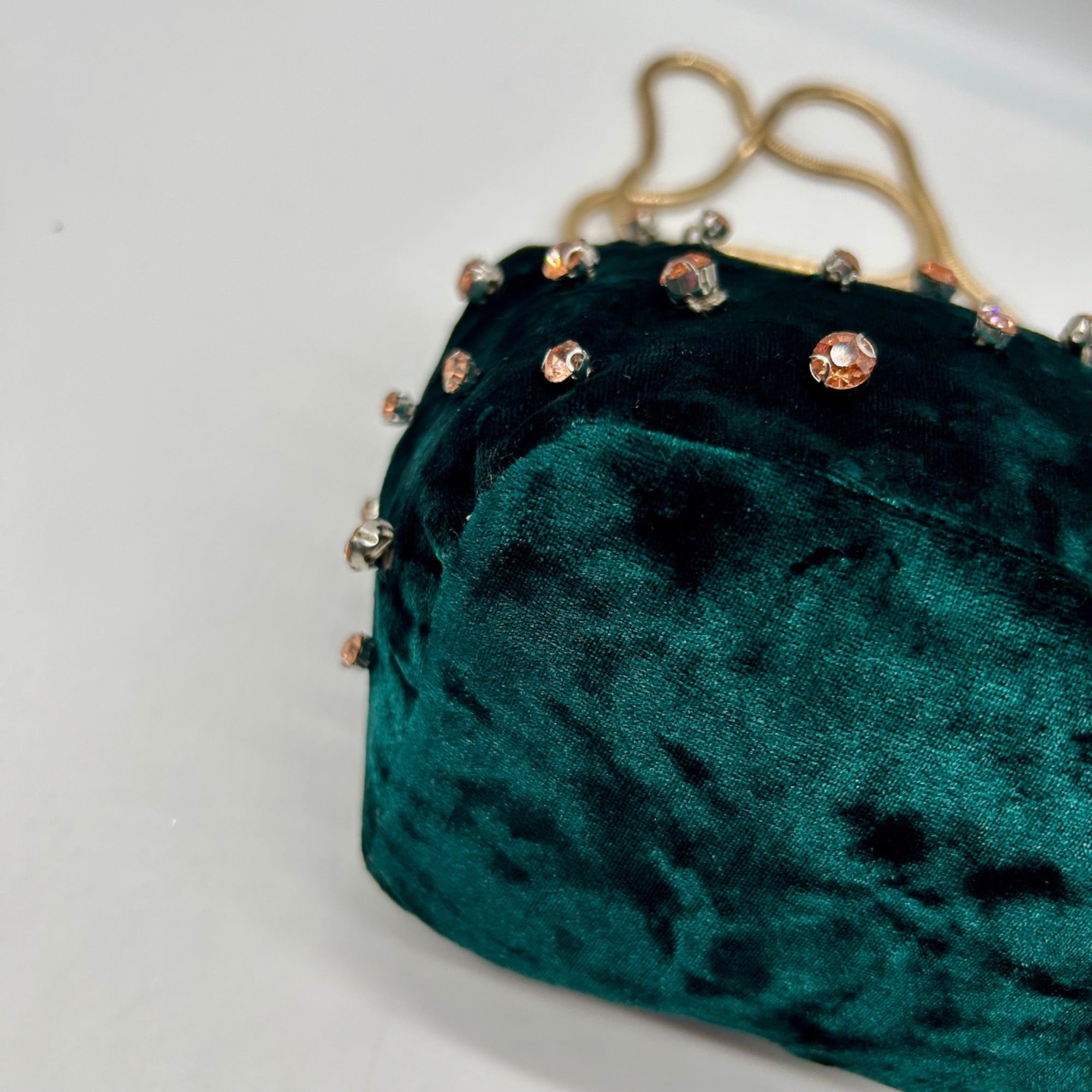 Madison West Green Velvet Party Bucket Bag