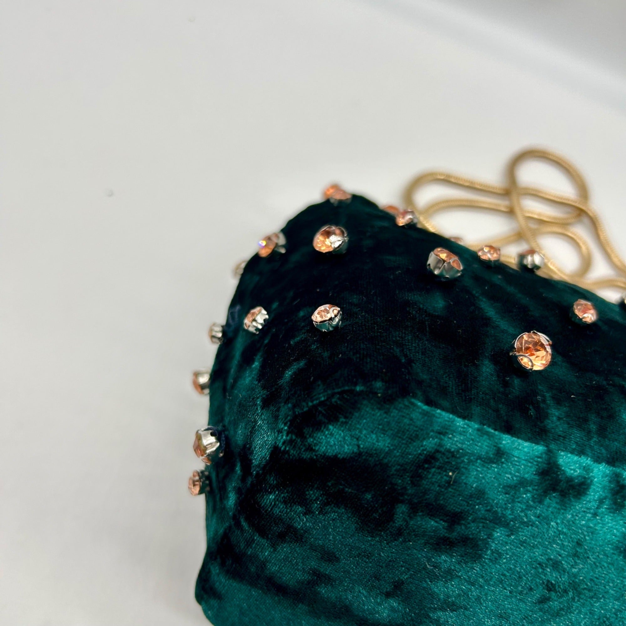 Madison West Green Velvet Party Bucket Bag