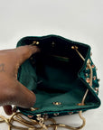 Madison West Green Velvet Party Bucket Bag