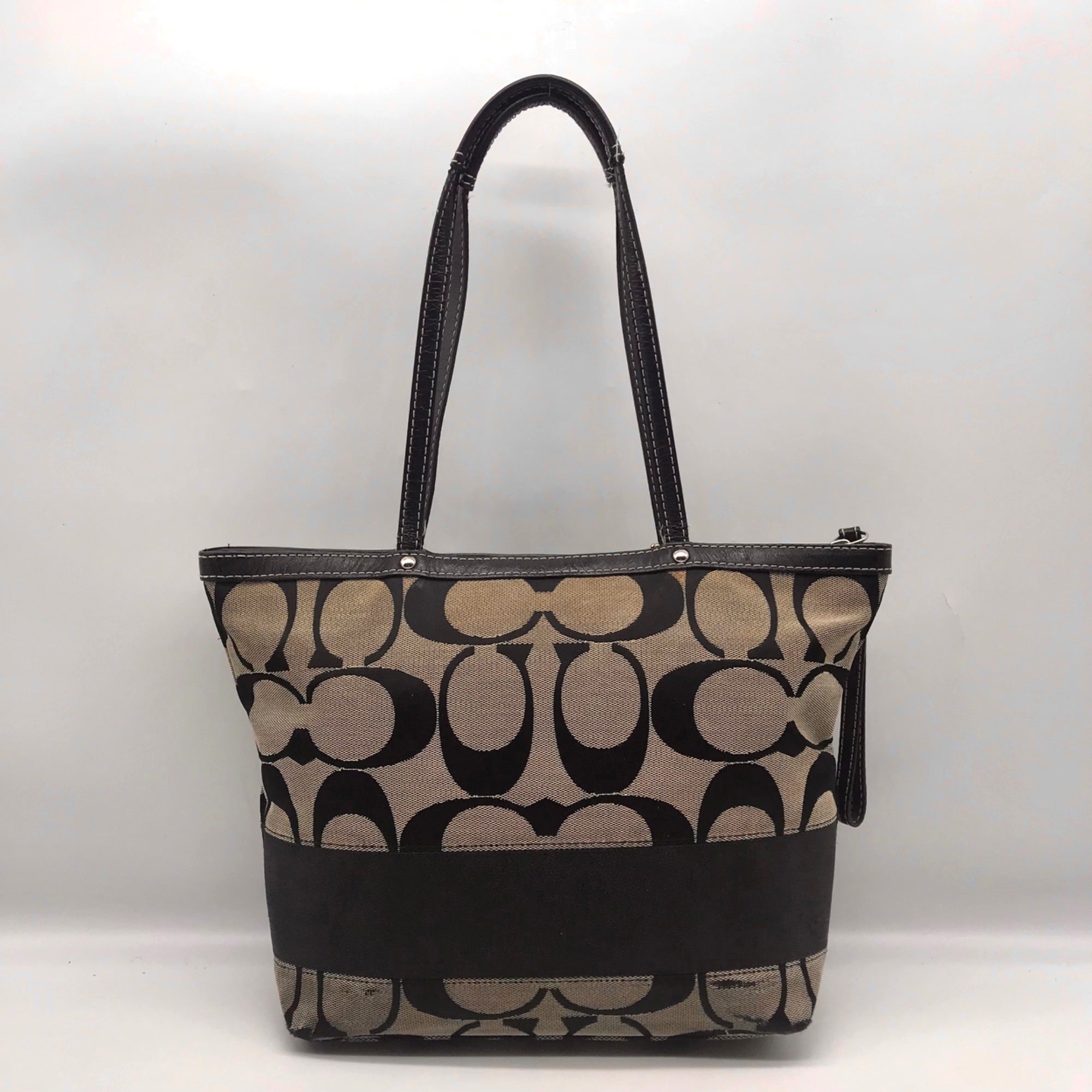 Coach Signature Black Canvas Tote Bag F15112