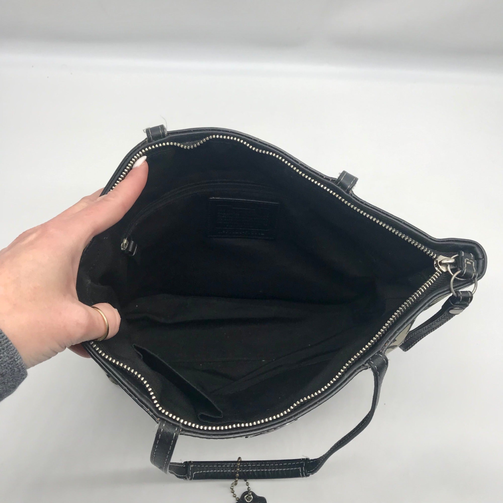 Coach Signature Black Canvas Tote Bag F15112
