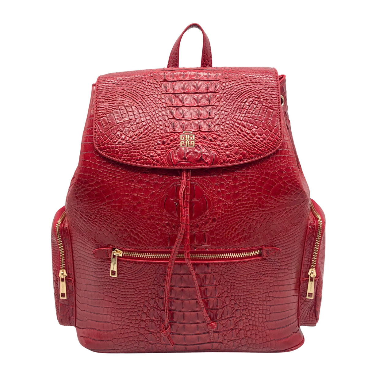 Exculuxe Red Croc Embossed Vegan Leather Windsor Backpack