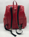 Exculuxe Red Croc Embossed Vegan Leather Windsor Backpack