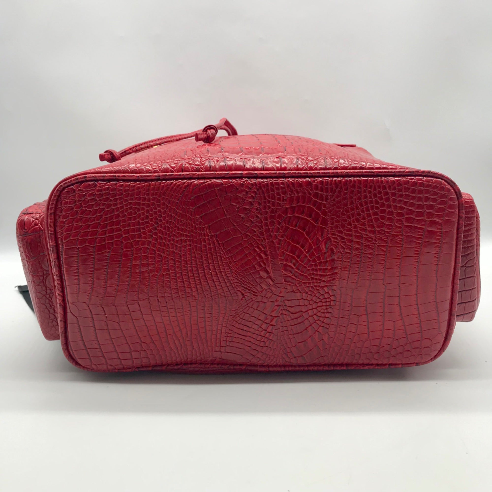 Exculuxe Red Croc Embossed Vegan Leather Windsor Backpack