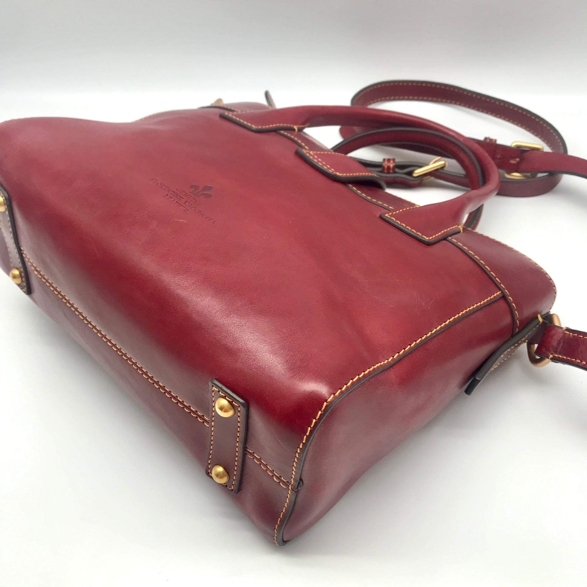 Dooney &amp; Bourke Burgundy Leather Amelie Crossbody Tote