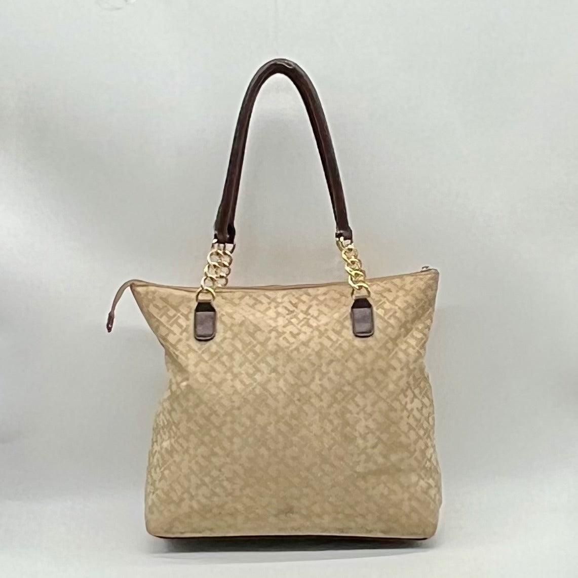 Tommy Hilfiger Tan Monogram Tote Bag