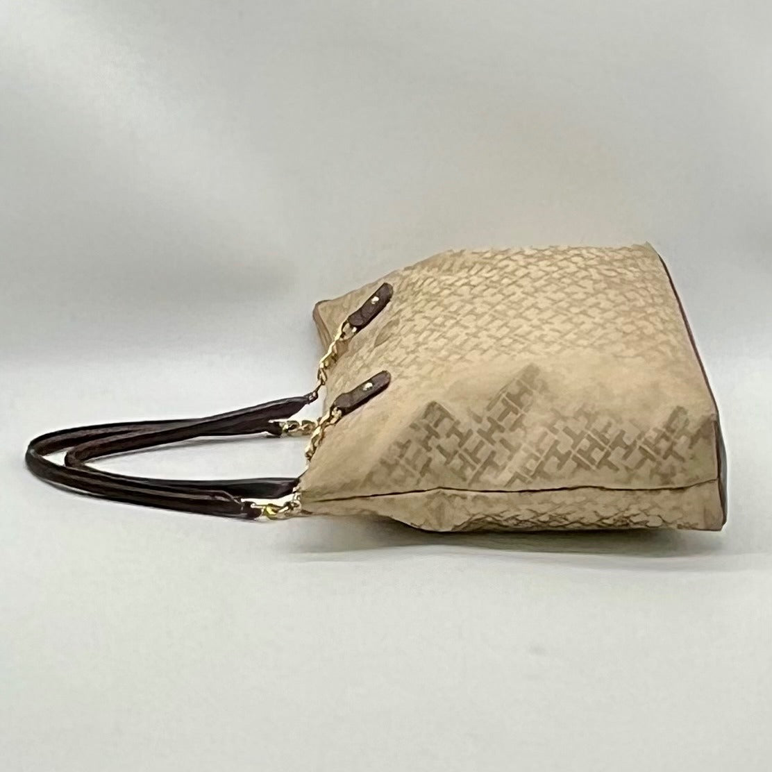 Tommy Hilfiger Tan Monogram Tote Bag