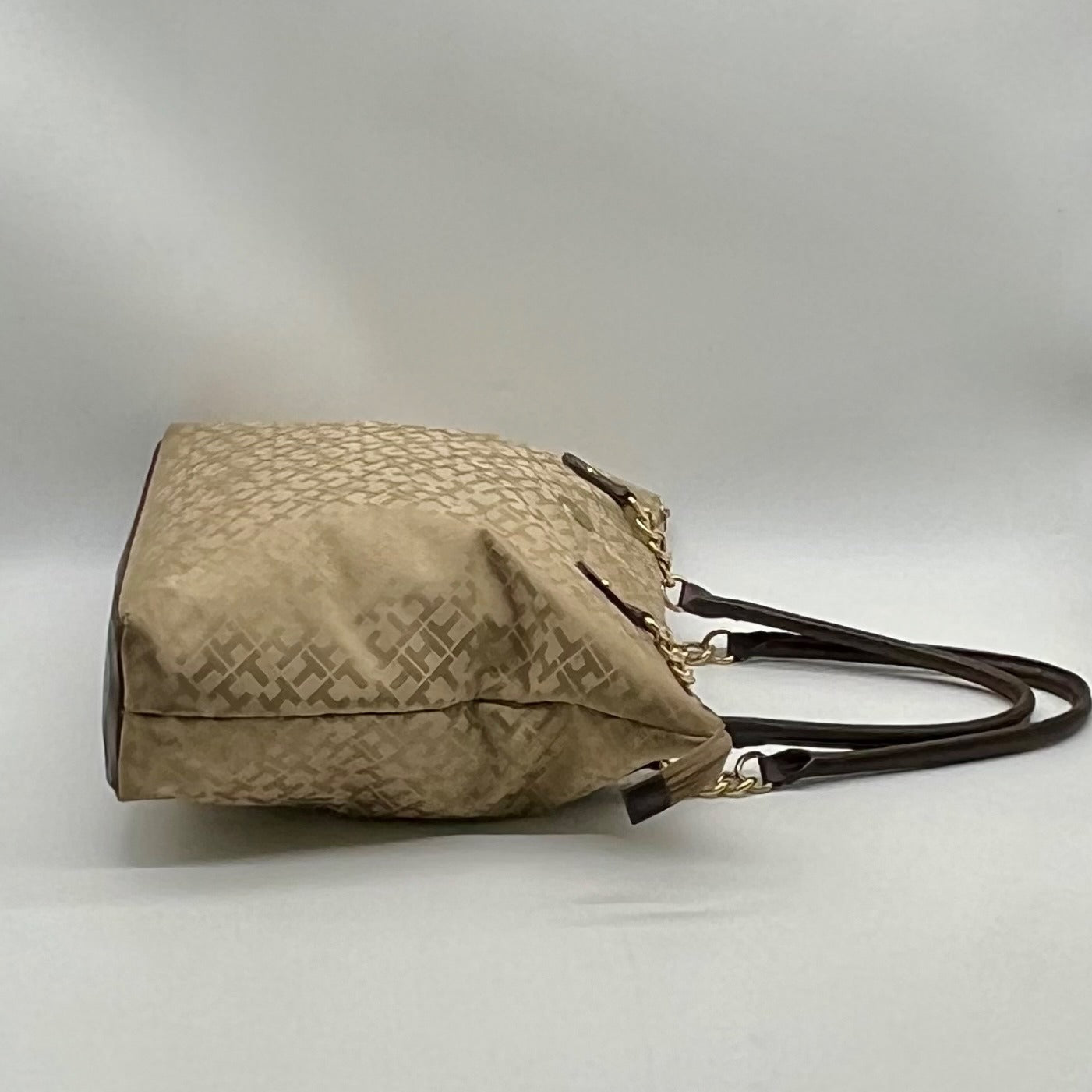 Tommy Hilfiger Tan Monogram Tote Bag