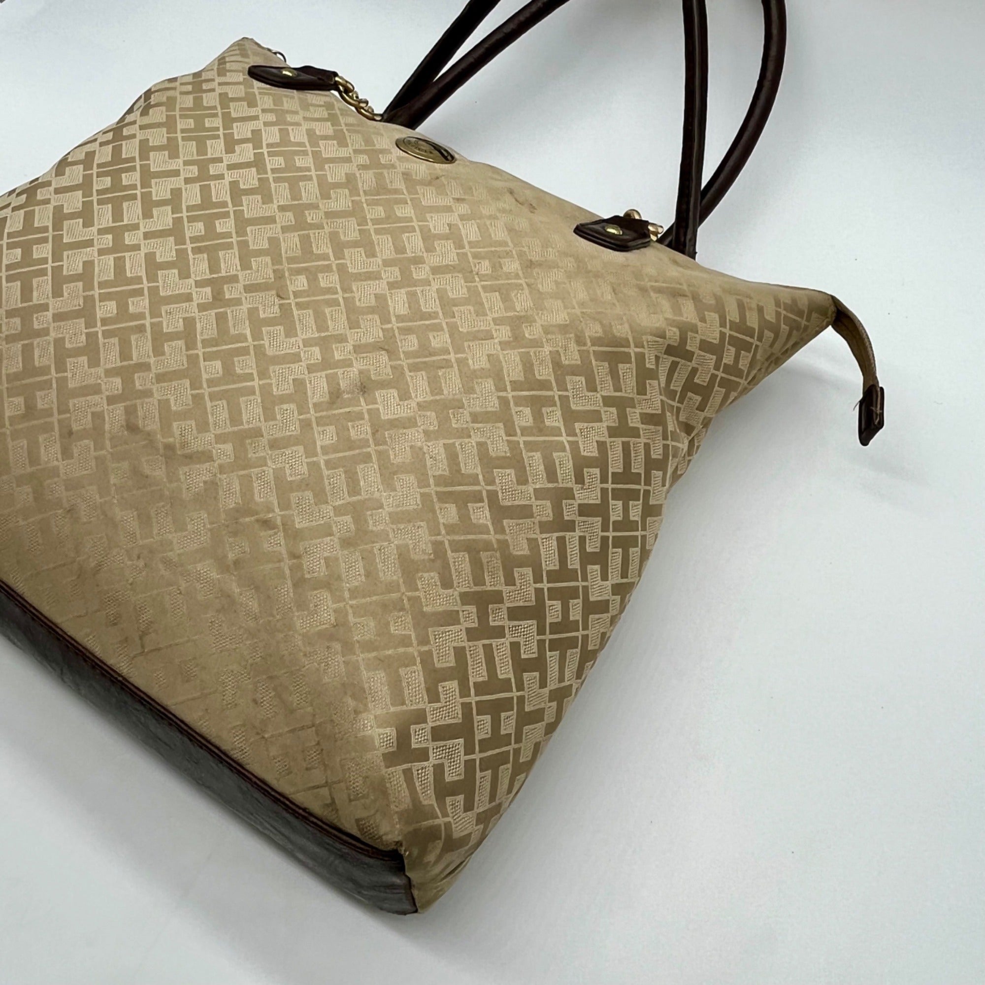 Tommy Hilfiger Tan Monogram Tote Bag