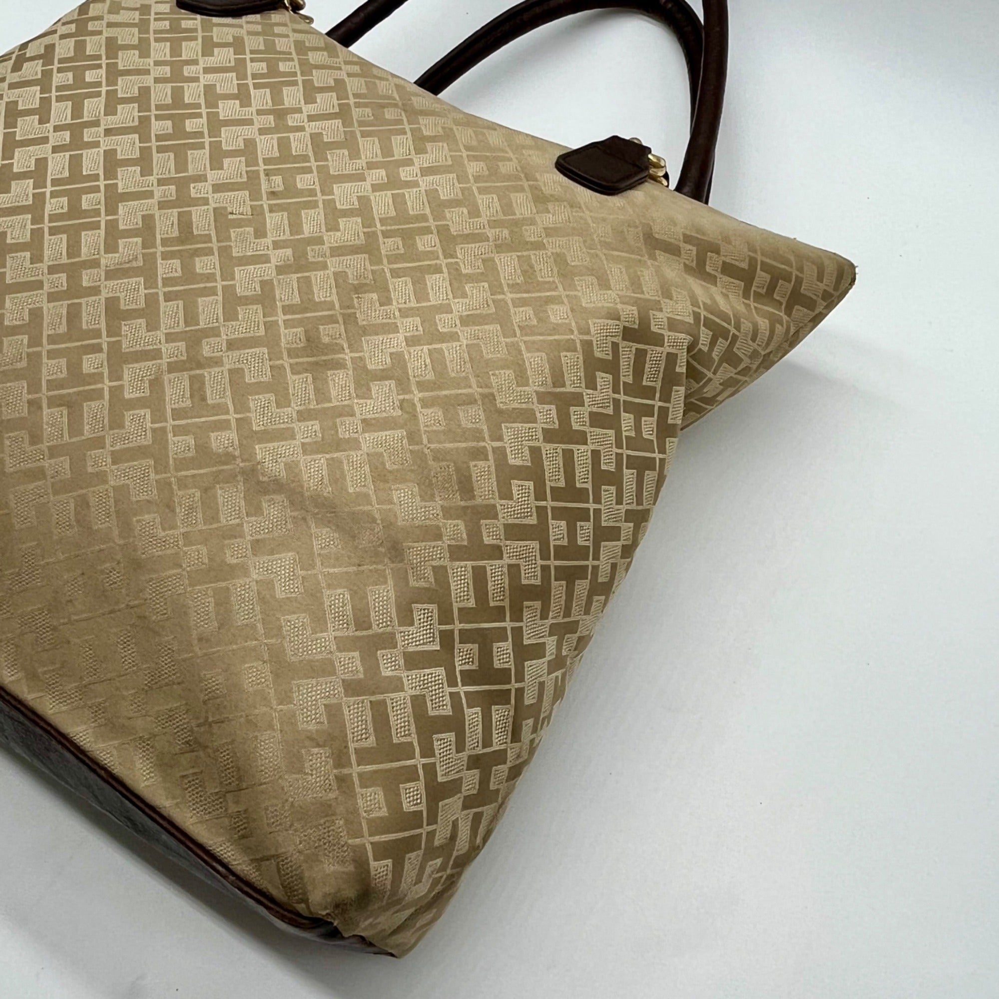 Tommy Hilfiger Tan Monogram Tote Bag