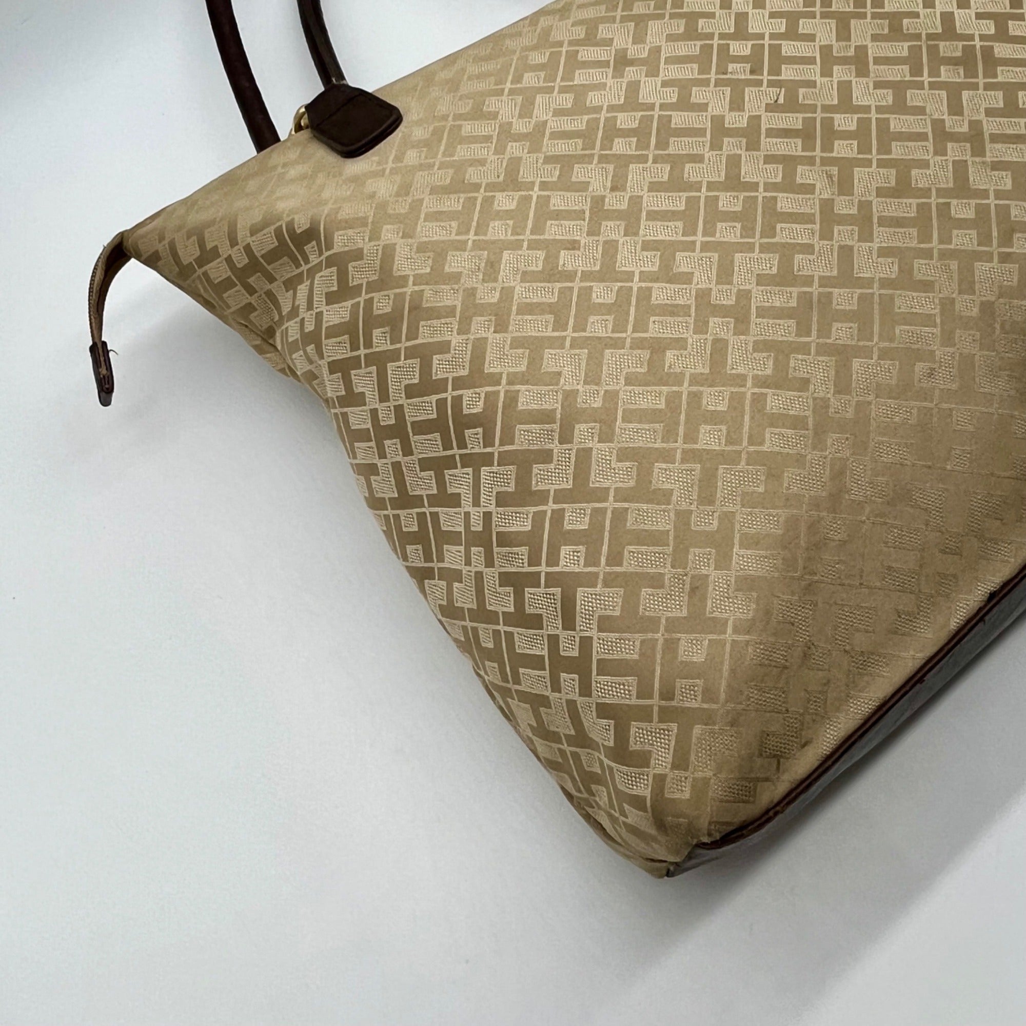 Tommy Hilfiger Tan Monogram Tote Bag