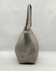 Unbranded Grey Woven Faux Leather Tote Bag