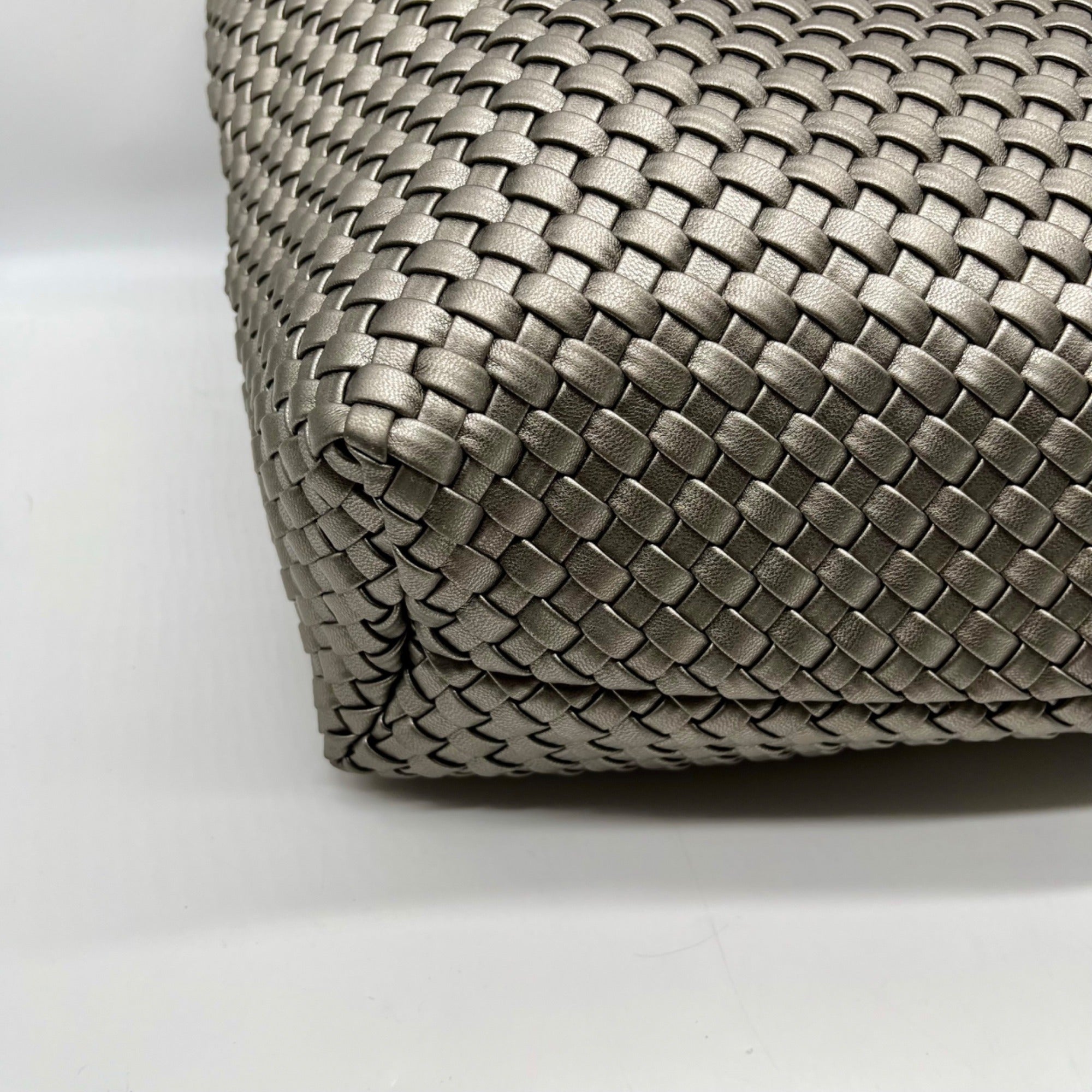 Unbranded Grey Woven Faux Leather Tote Bag