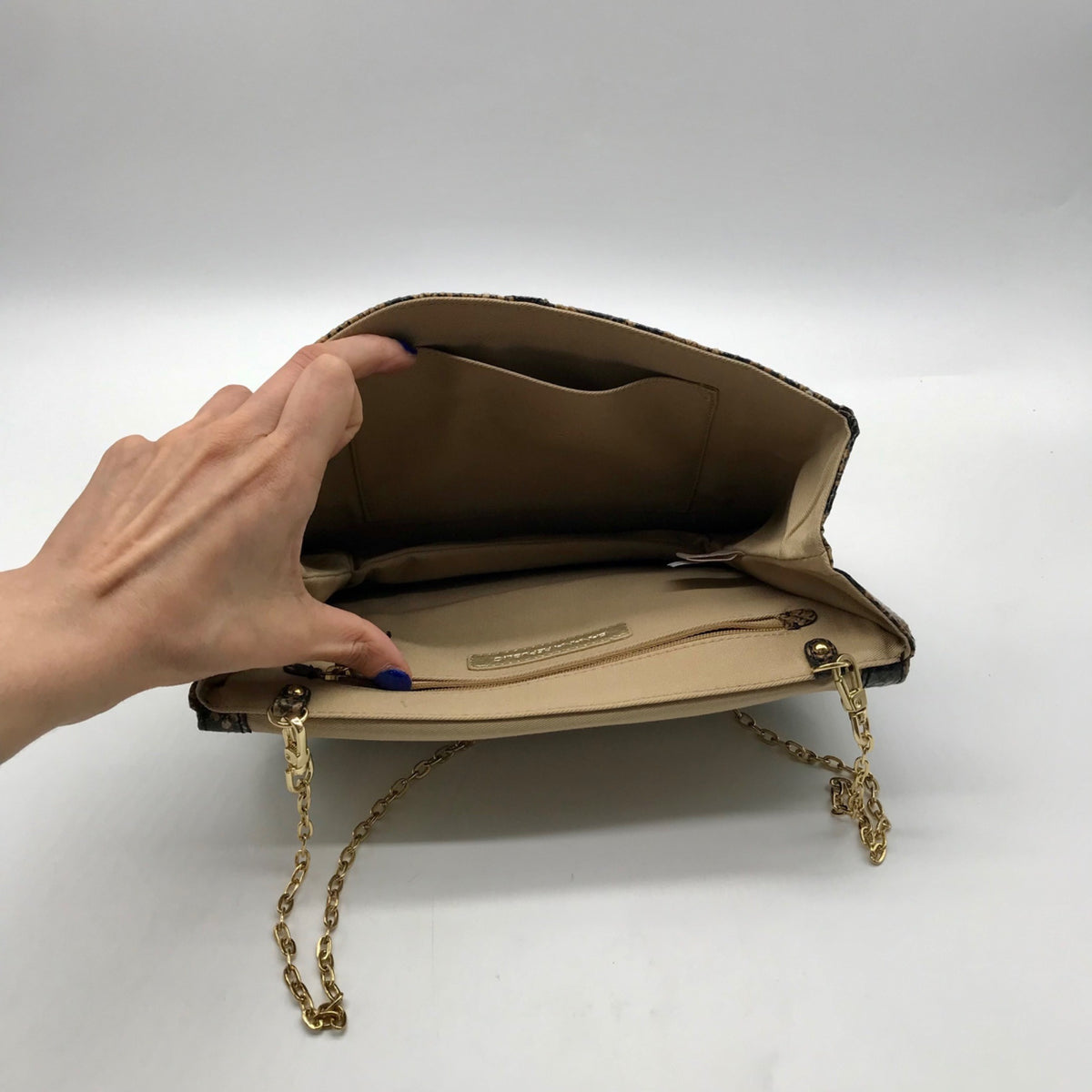 Banana Republic Faux Snakeskin Envelope Shoulder Bag