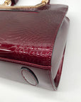 The Danbury Mint Burgundy Snake Embossed Leather Satchel Bag