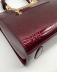 The Danbury Mint Burgundy Snake Embossed Leather Satchel Bag
