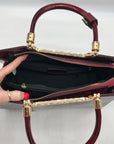 The Danbury Mint Burgundy Snake Embossed Leather Satchel Bag