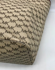 Michael Kors Beige Canvas And Red Leather Trim Monogram Tote Bag