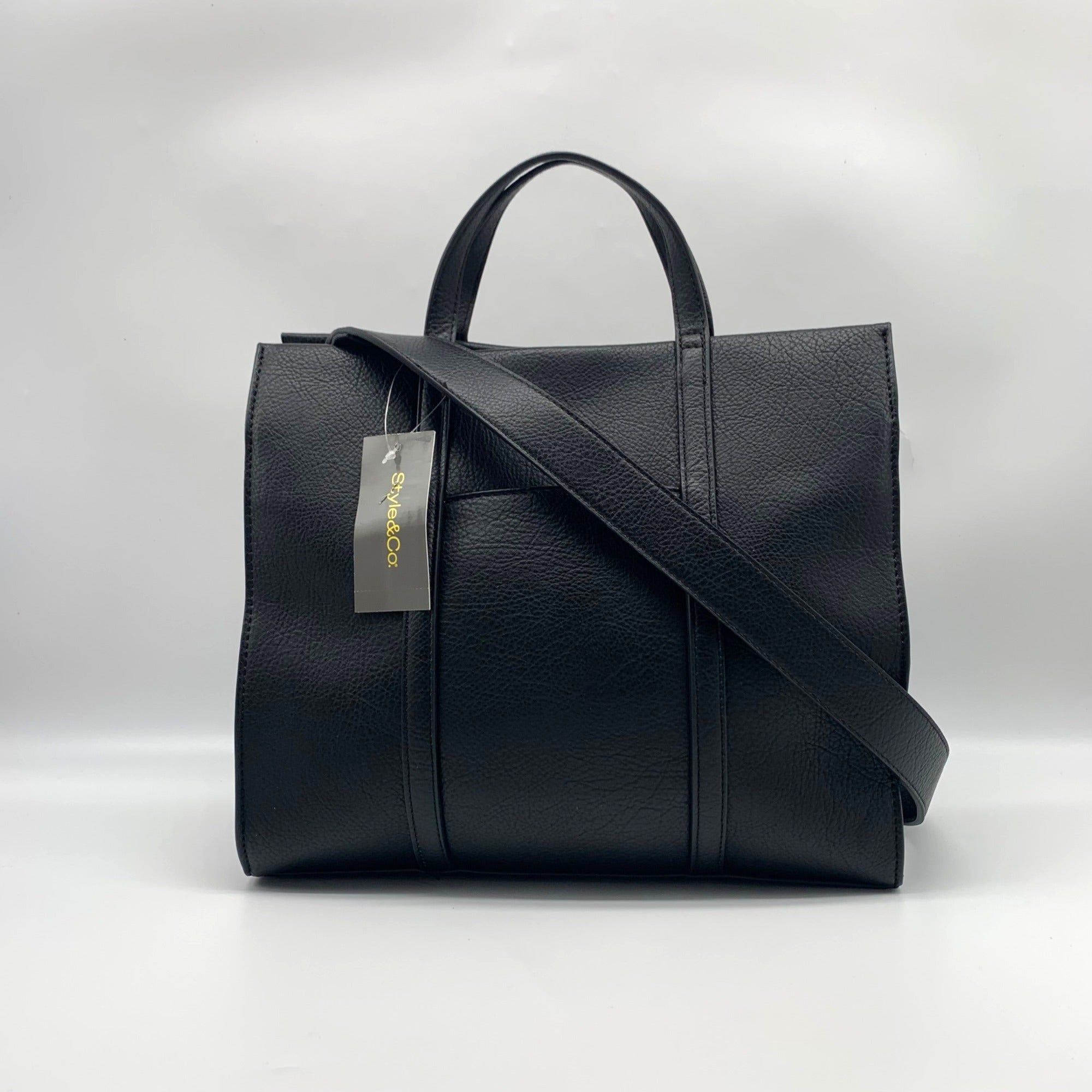 Style &amp; Co Black Medium Boxy Tote