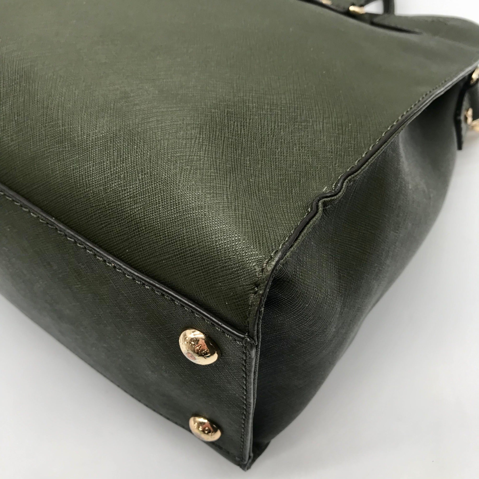 Michael Kors Olive Green Saffiano Leather Hamilton Tote Bag