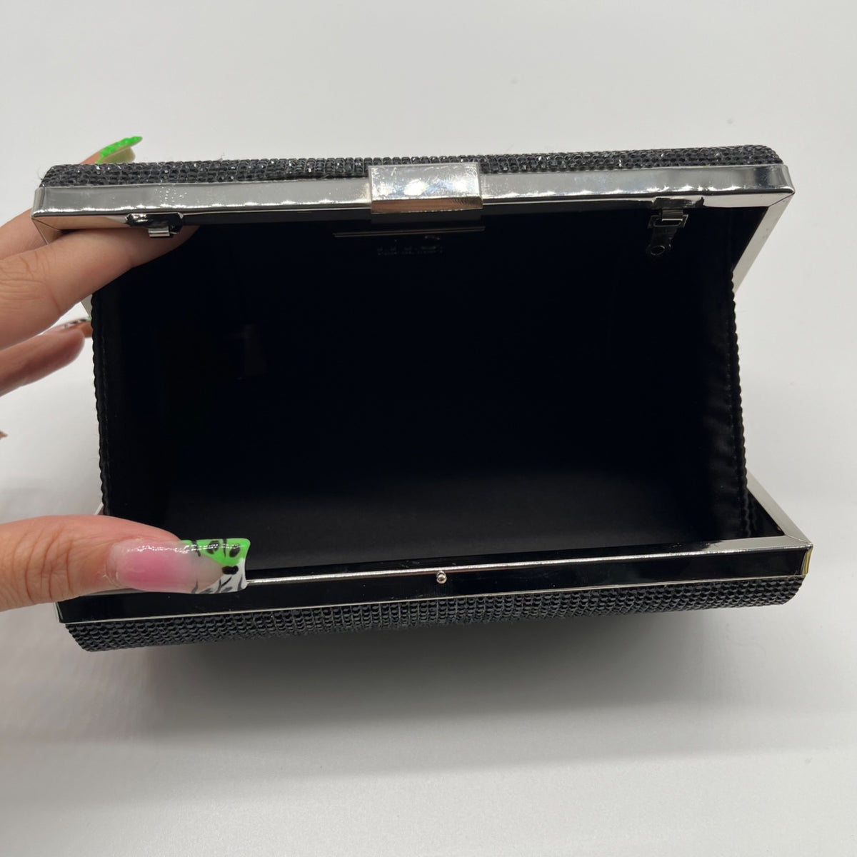 I.N.C. International Concepts Black Ranndi Microstone Mini Clutch Crossbody