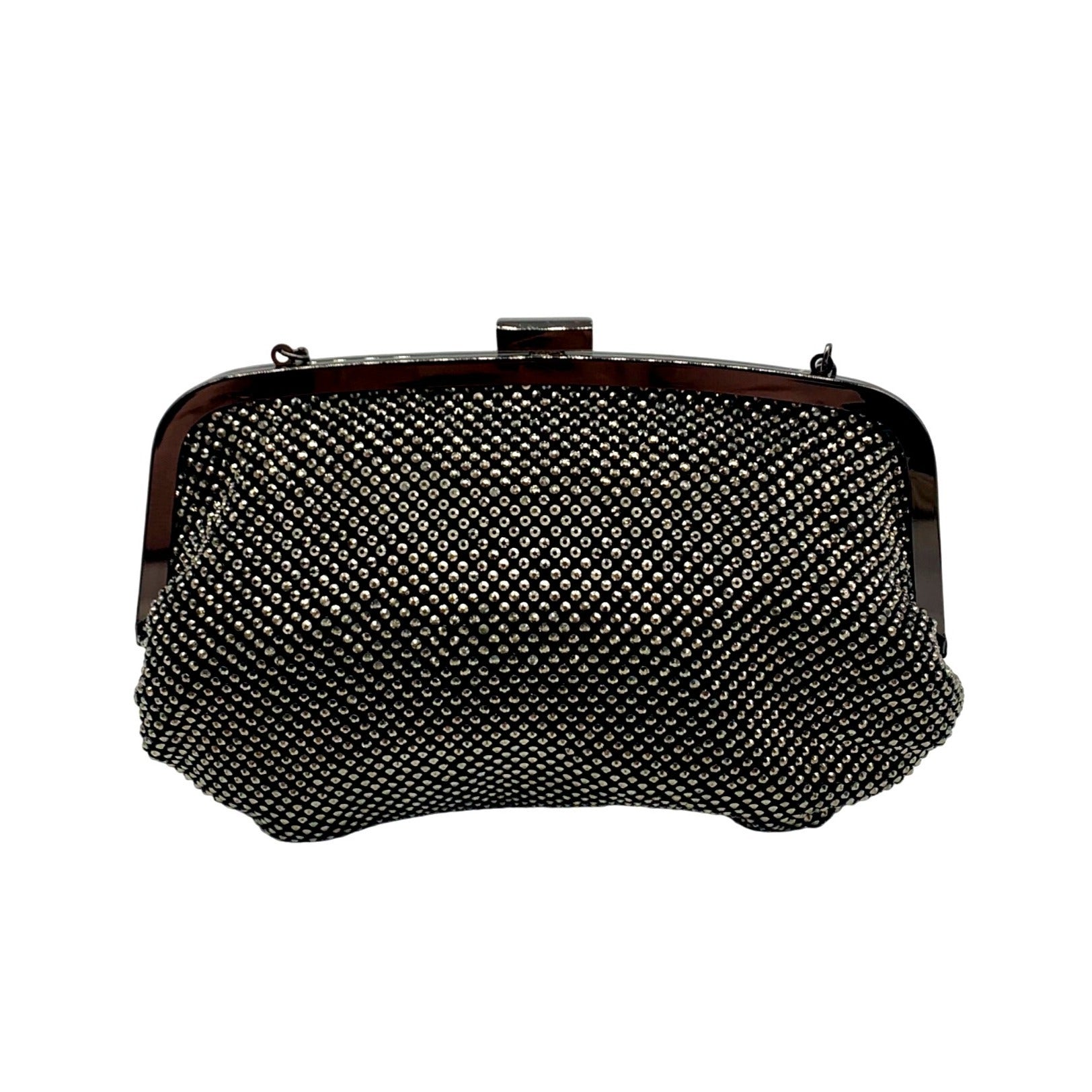 I.N.C. International Concepts Patsy Pewter Diamond Mesh Frame Clutch