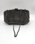 I.N.C. International Concepts Patsy Pewter Diamond Mesh Frame Clutch