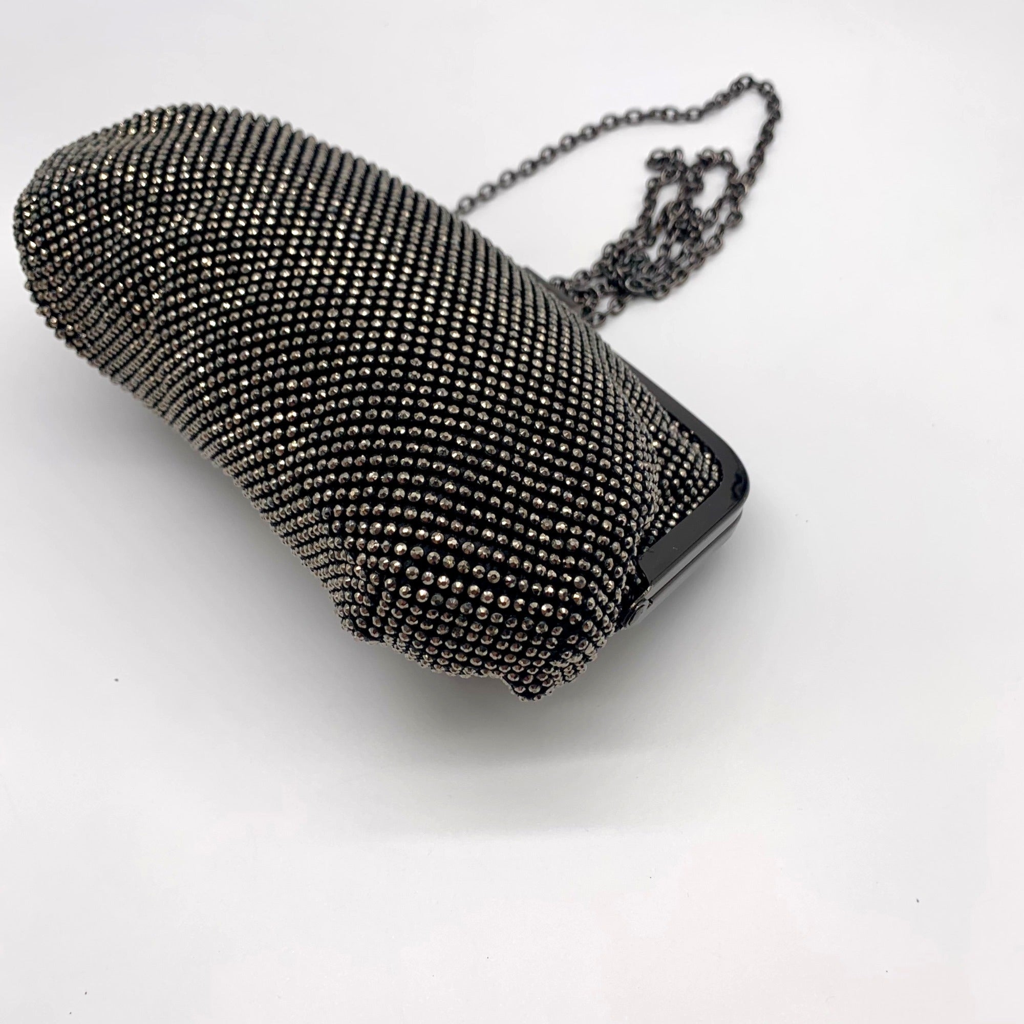 I.N.C. International Concepts Patsy Pewter Diamond Mesh Frame Clutch