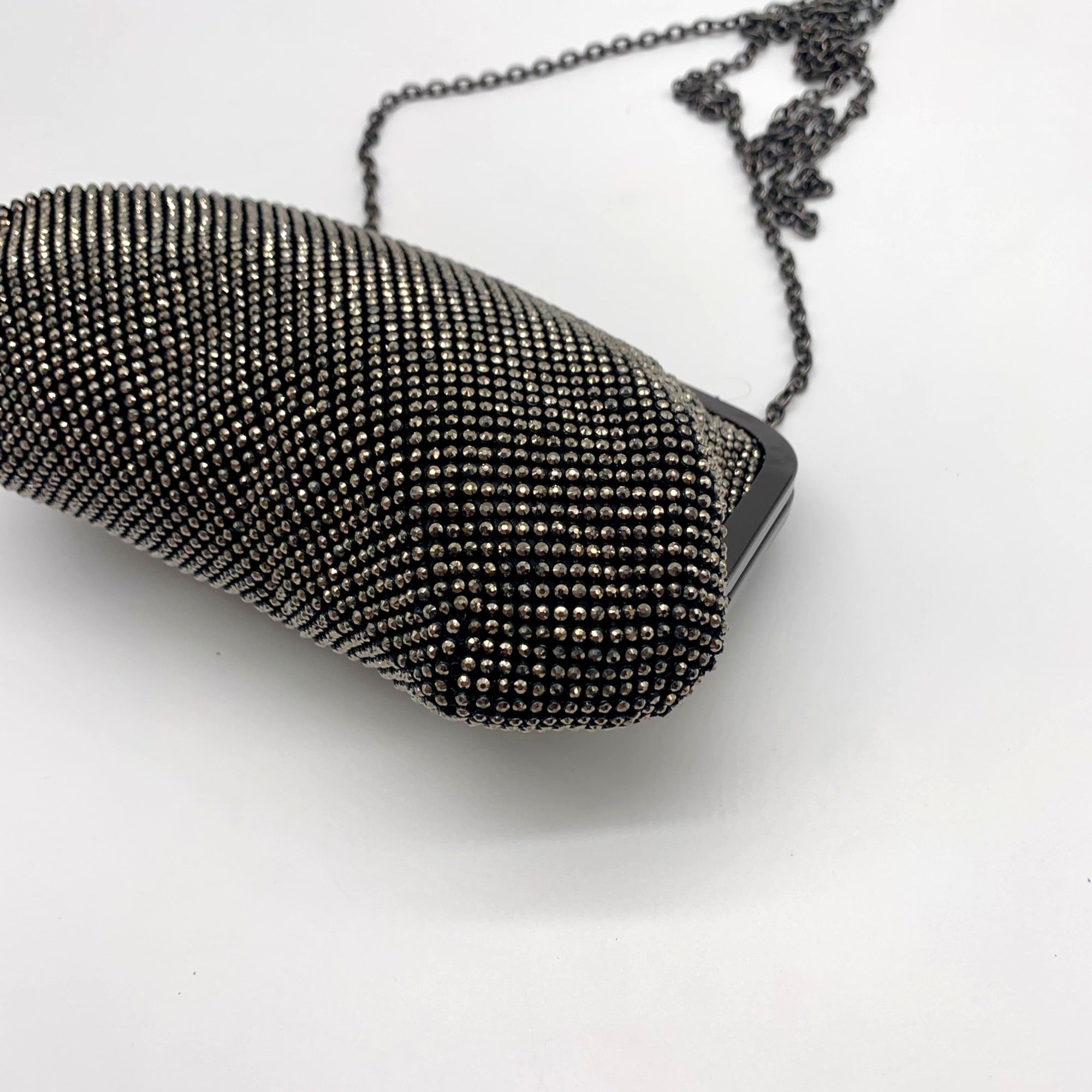 I.N.C. International Concepts Patsy Pewter Diamond Mesh Frame Clutch