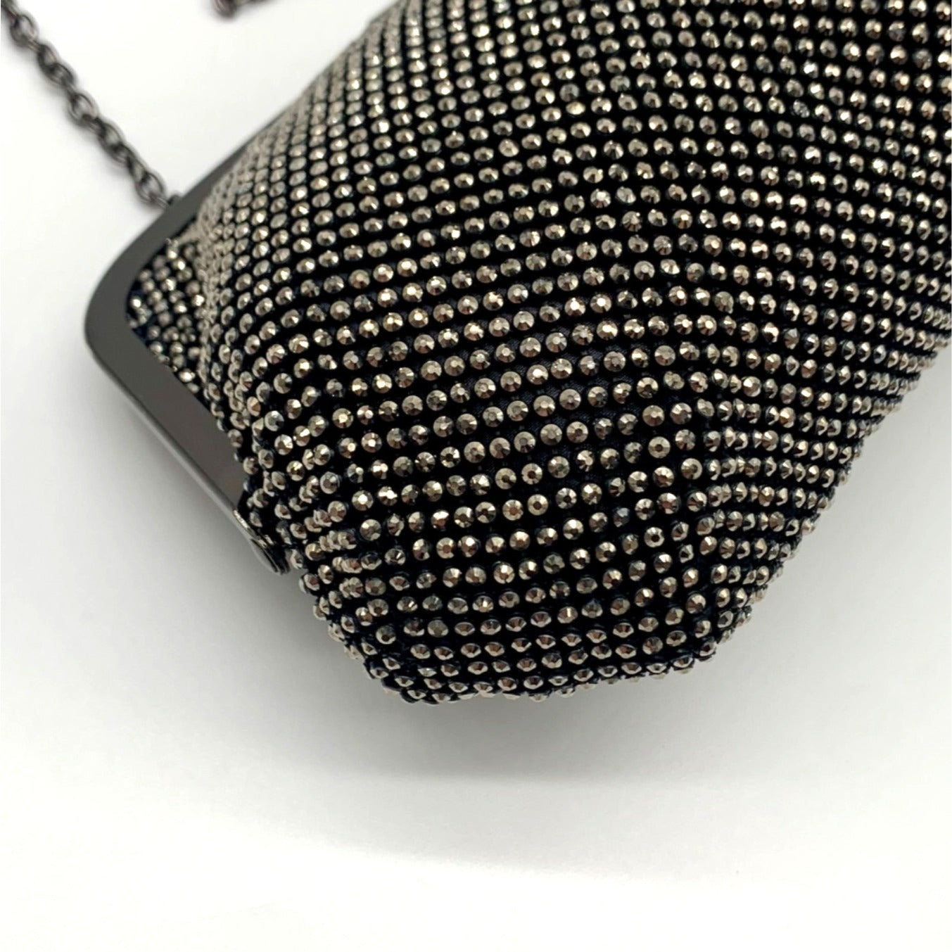 I.N.C. International Concepts Patsy Pewter Diamond Mesh Frame Clutch