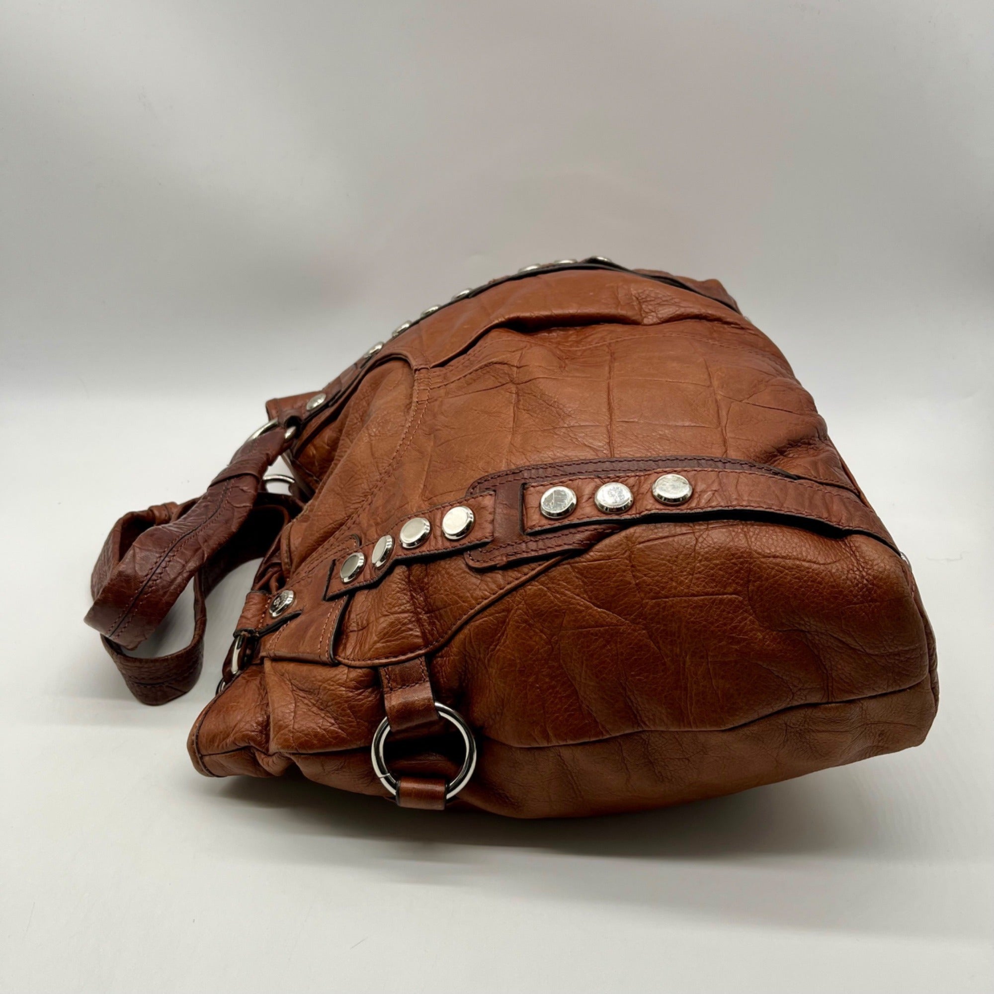 B Makowsky Brown Leather Hobo Shoulder Bag