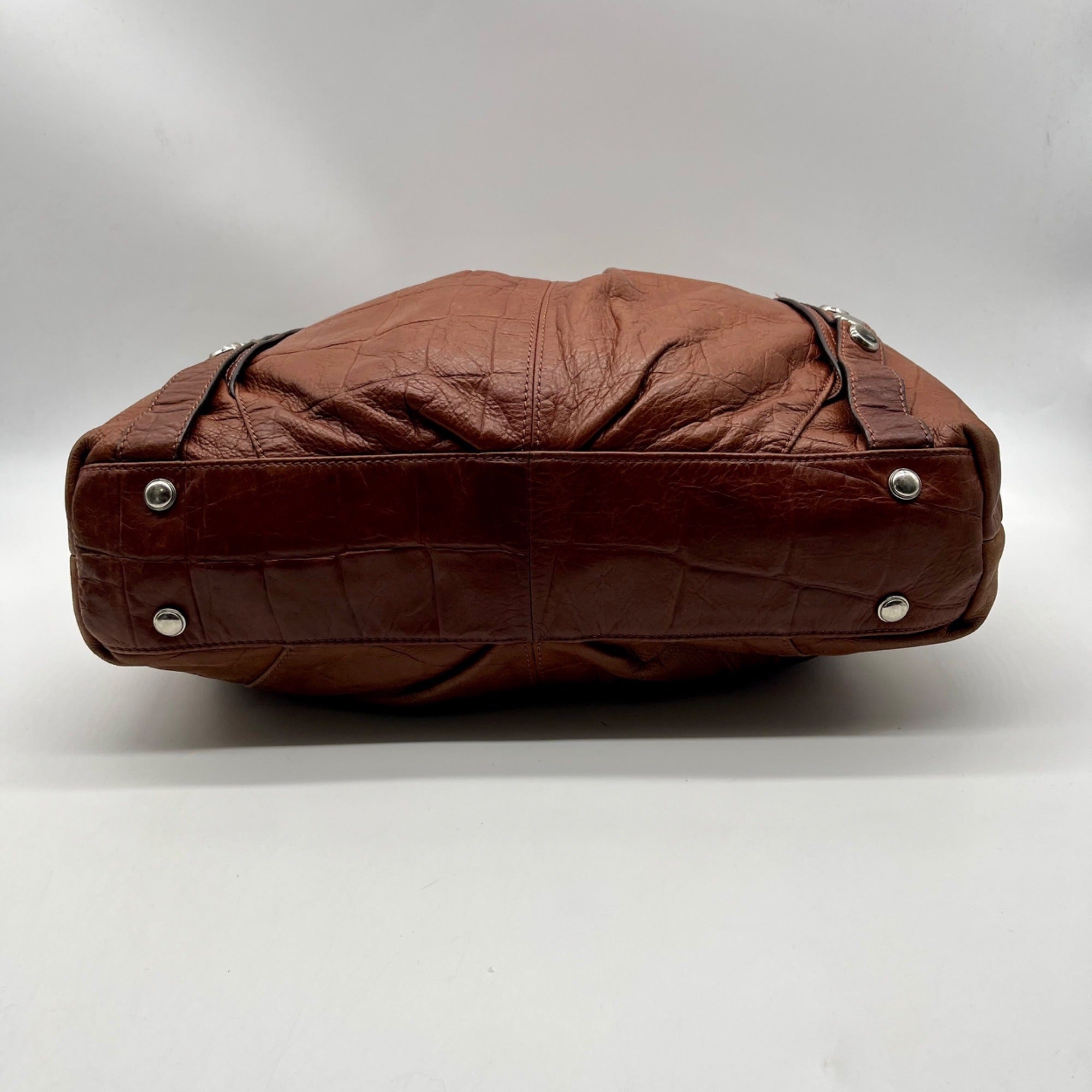 B Makowsky Brown Leather Hobo Shoulder Bag