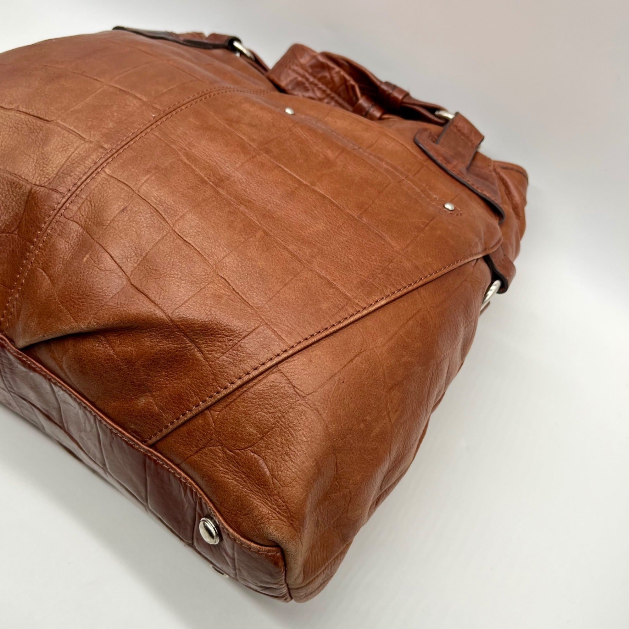 B Makowsky Brown Leather Hobo Shoulder Bag