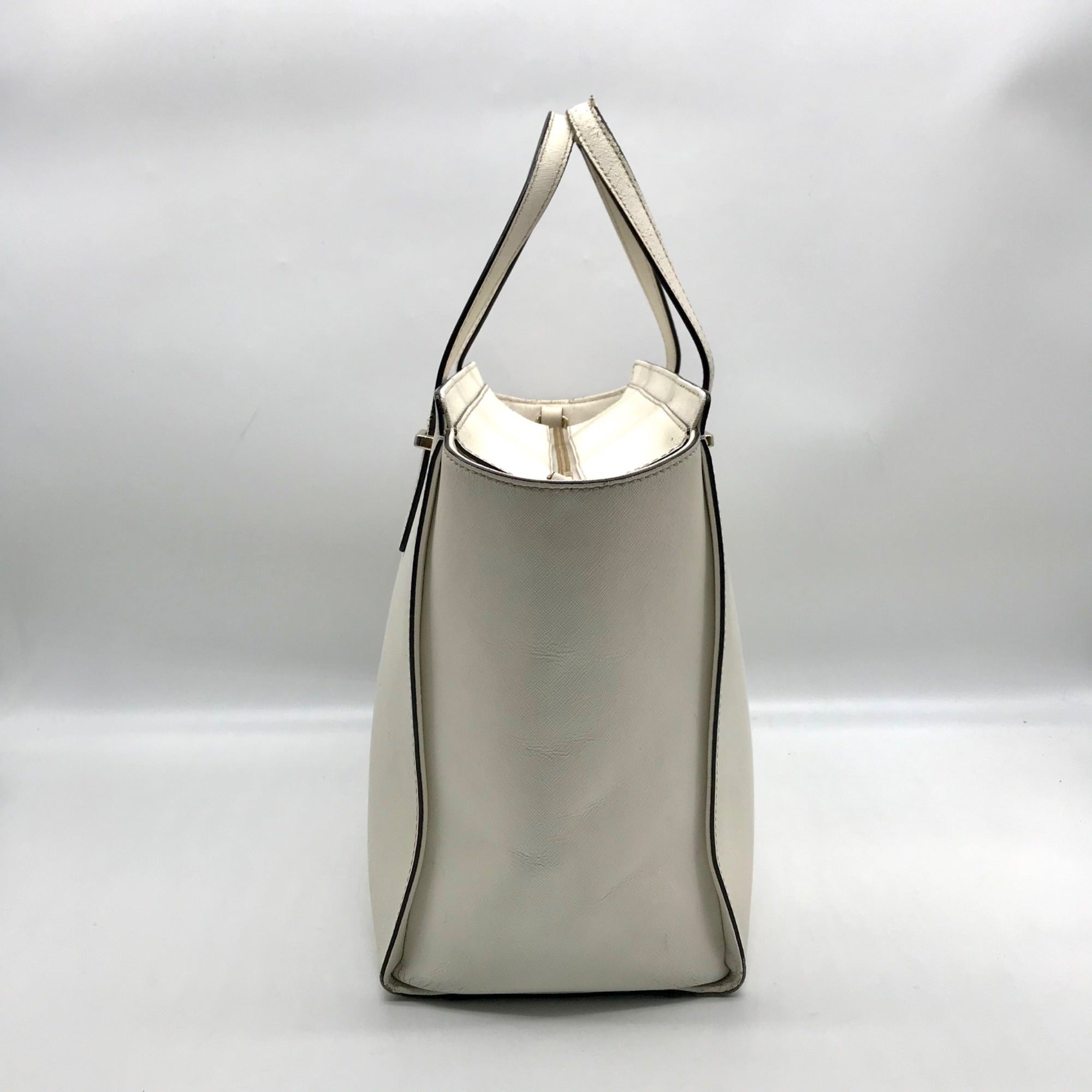 Kate Spade White Saffiano Leather Large Cedar Street Hayden Convertible Satchel