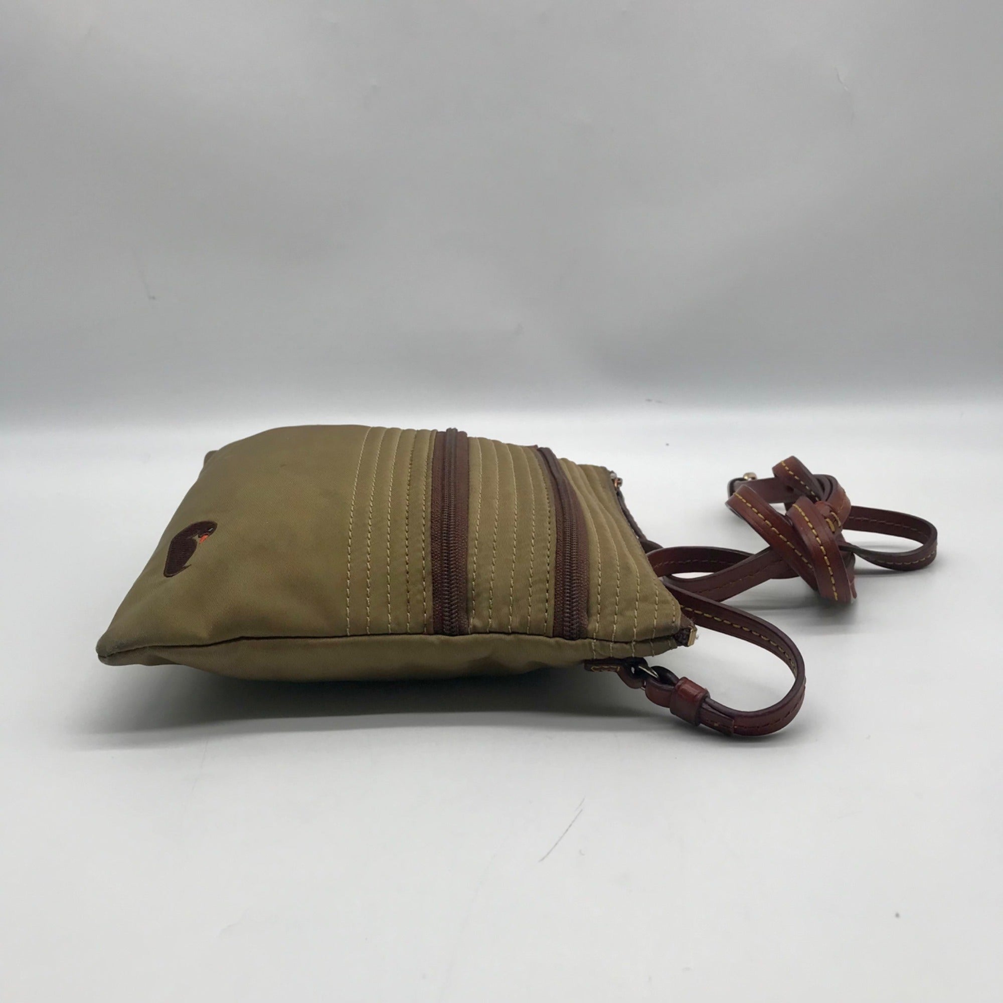 Dooney &amp; Bourke Green Nylon North South Triple Zip Crossbody Bag