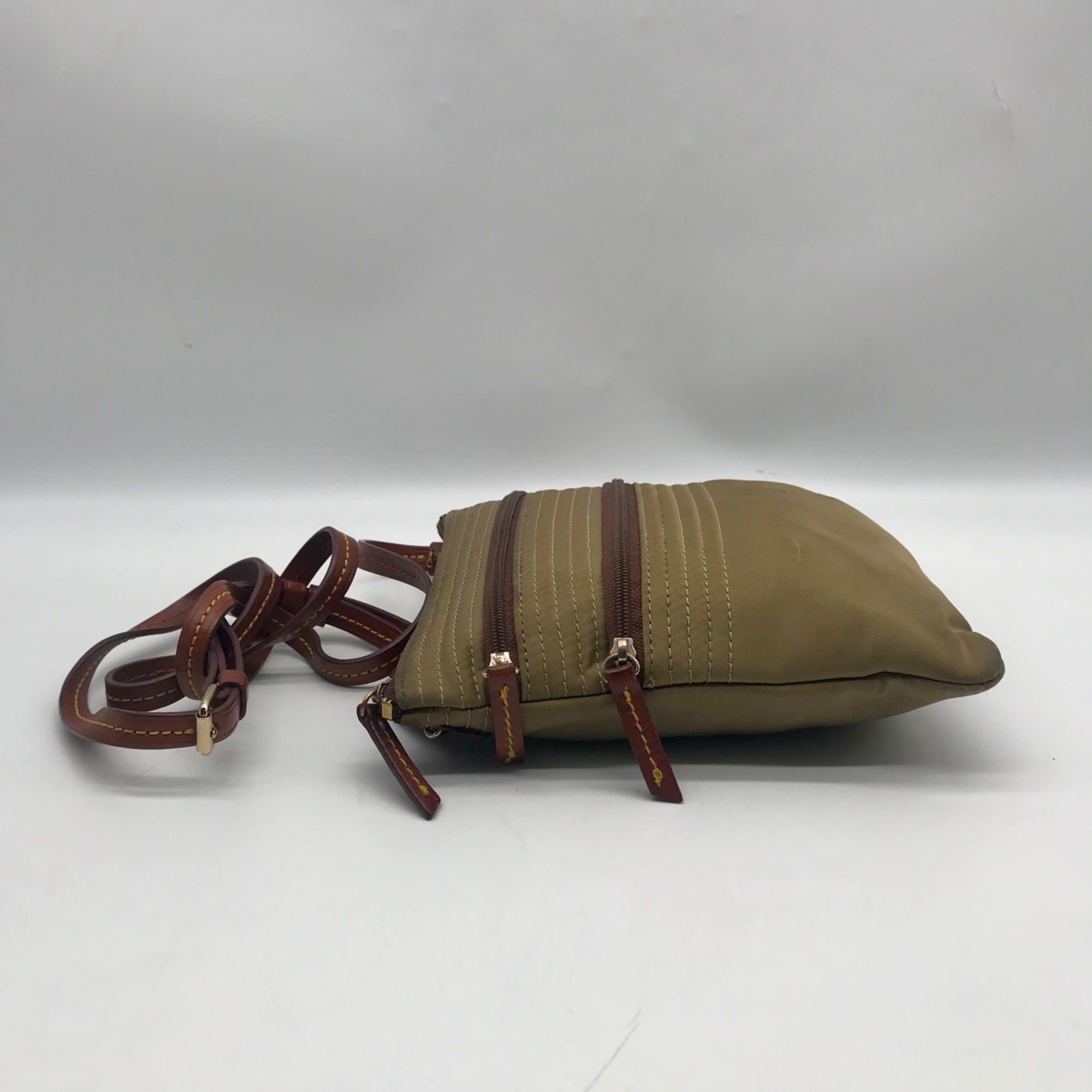 Dooney &amp; Bourke Green Nylon North South Triple Zip Crossbody Bag