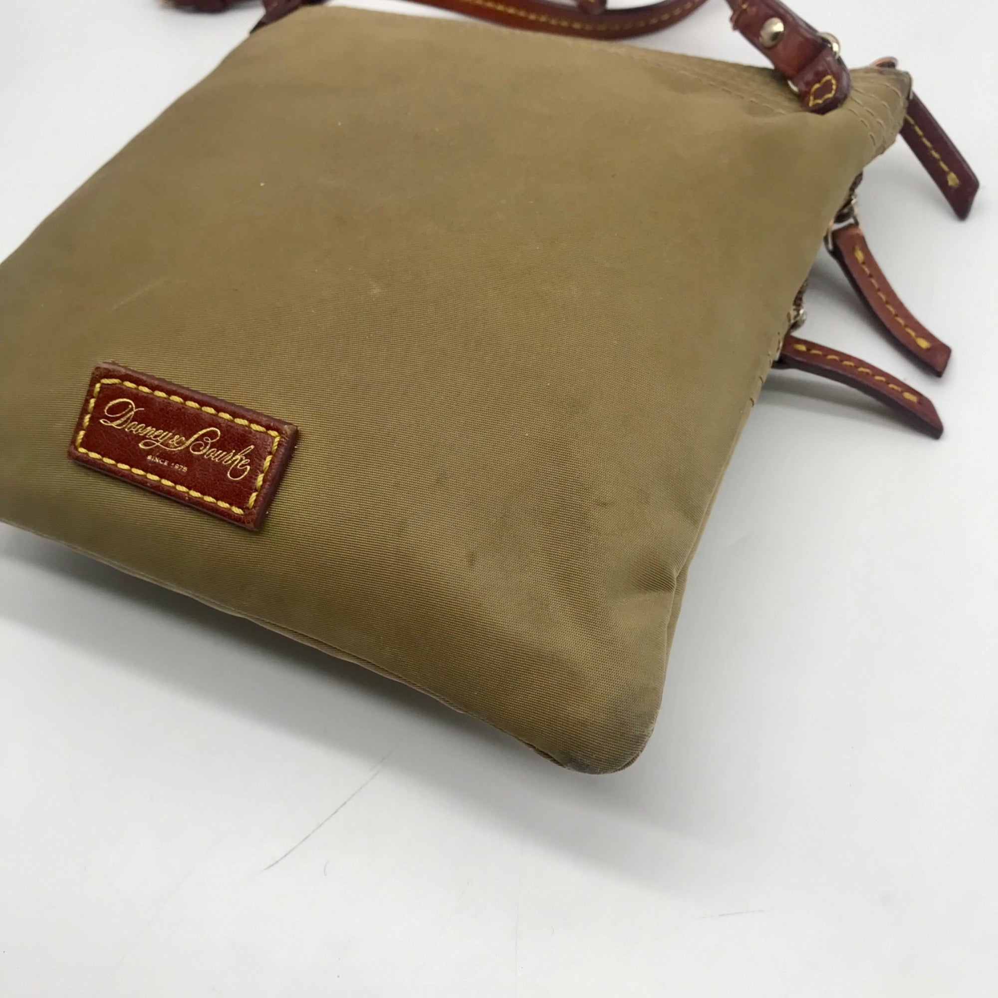 Dooney &amp; Bourke Green Nylon North South Triple Zip Crossbody Bag