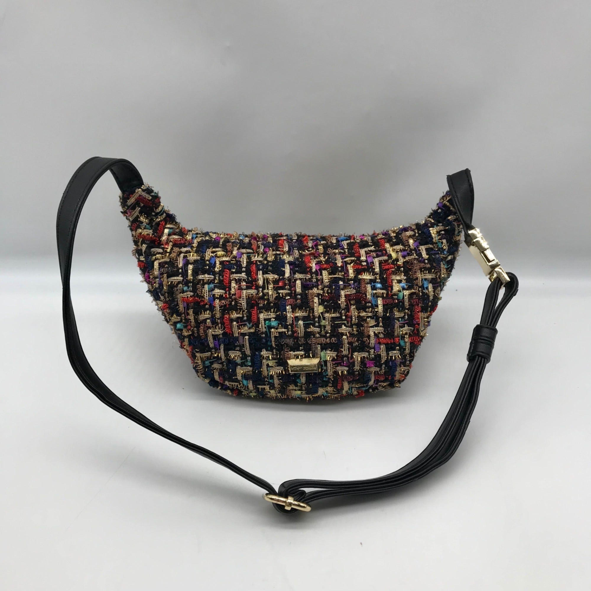 Betsey Johnson Multi-Color Plaid Tweed Fanny Pack
