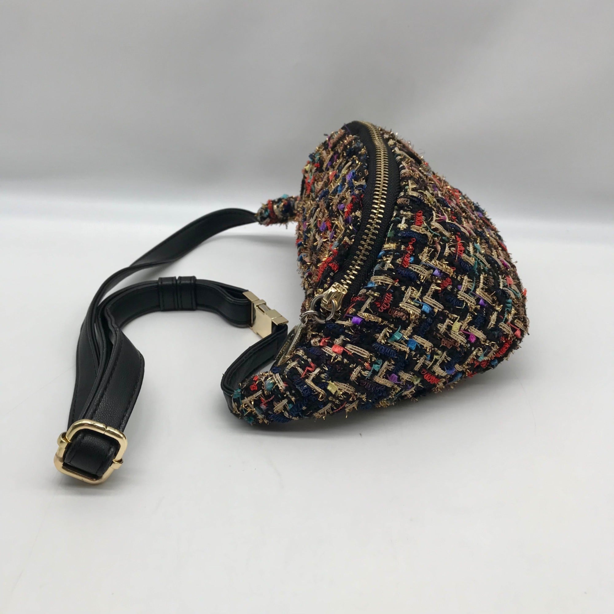Betsey Johnson Multi-Color Plaid Tweed Fanny Pack