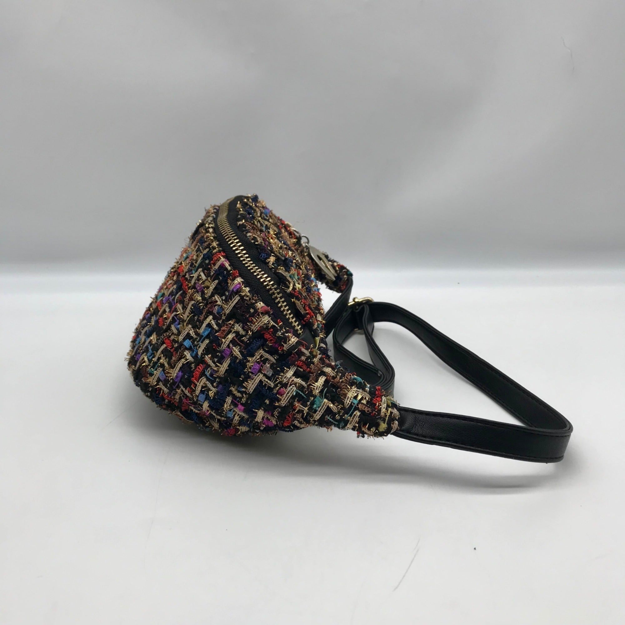 Betsey Johnson Multi-Color Plaid Tweed Fanny Pack