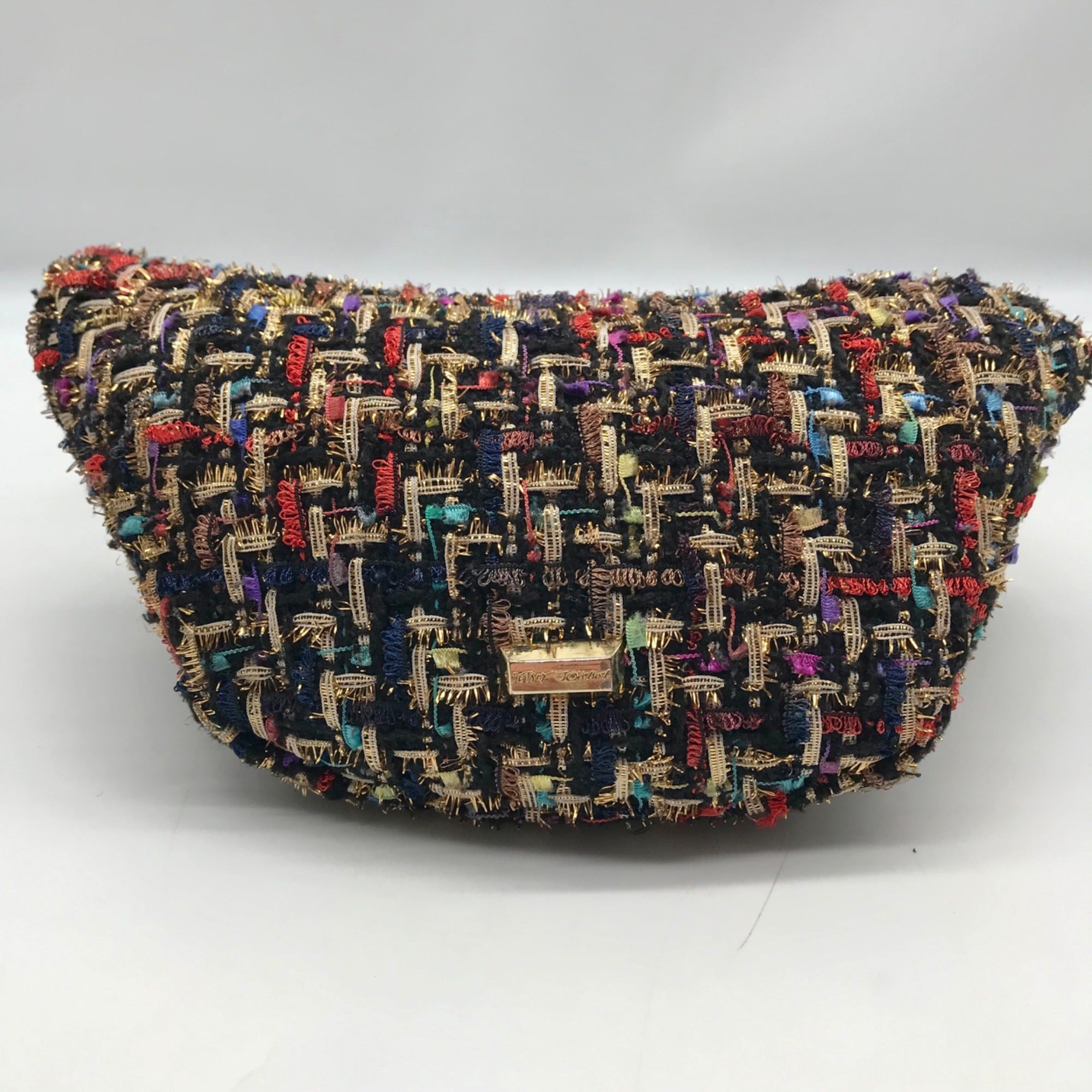 Betsey Johnson Multi-Color Plaid Tweed Fanny Pack