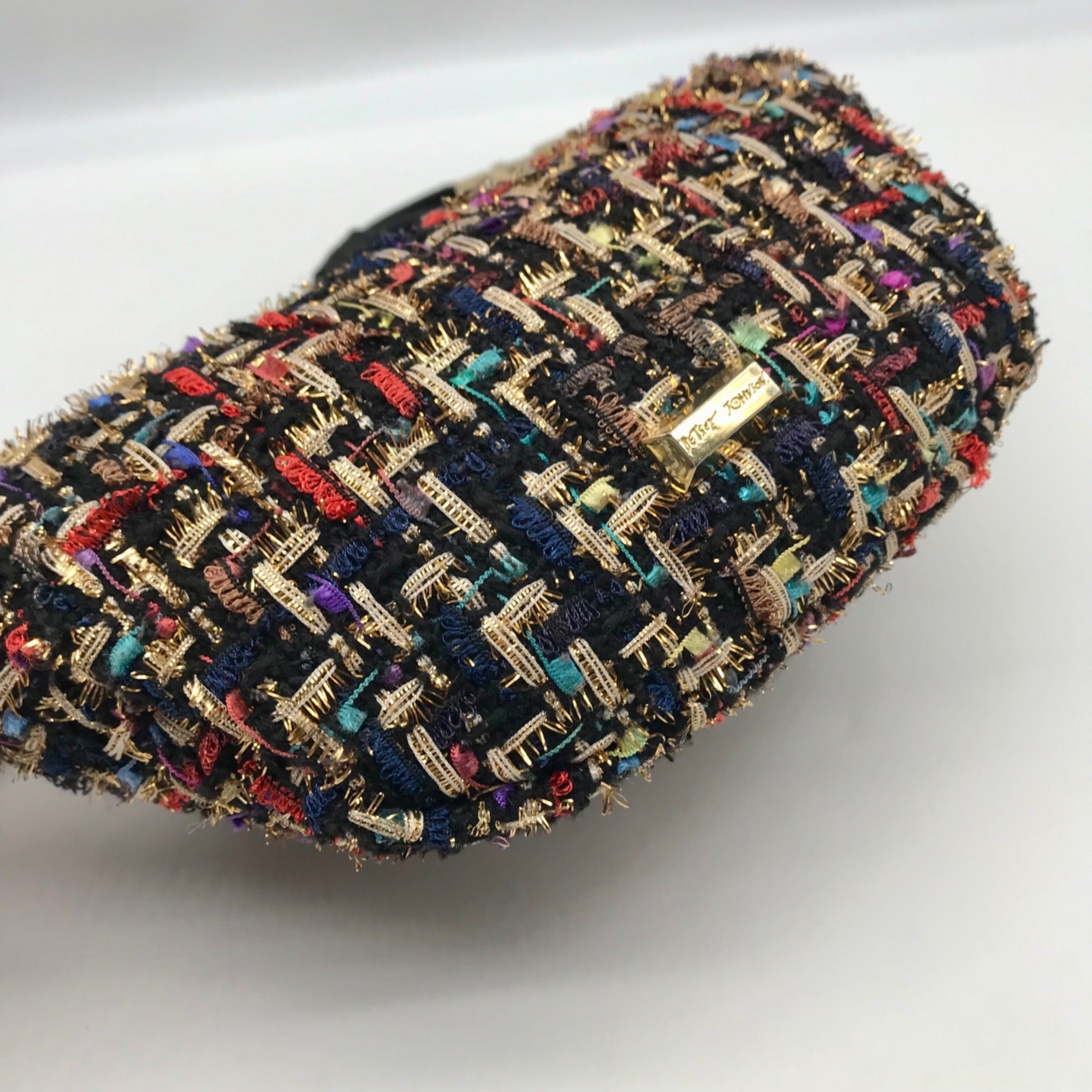 Betsey Johnson Multi-Color Plaid Tweed Fanny Pack