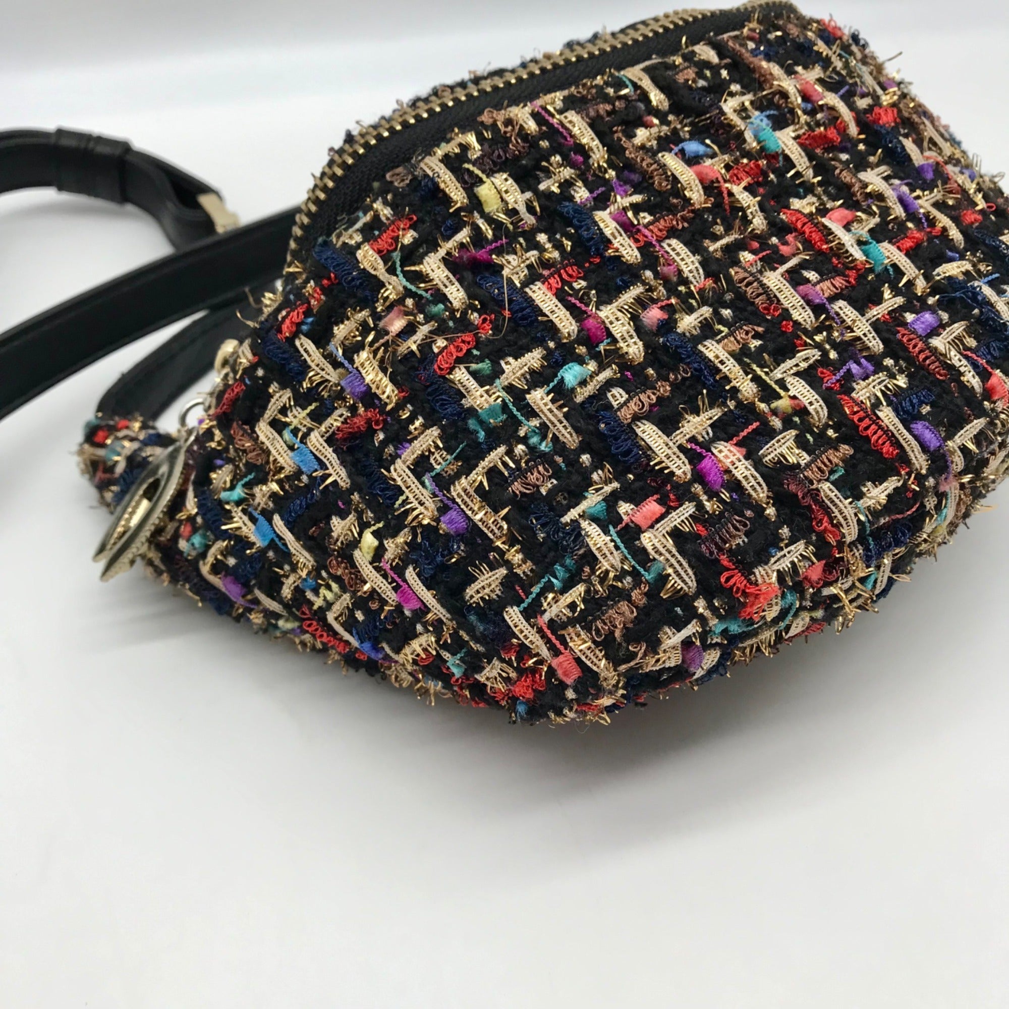 Betsey Johnson Multi-Color Plaid Tweed Fanny Pack