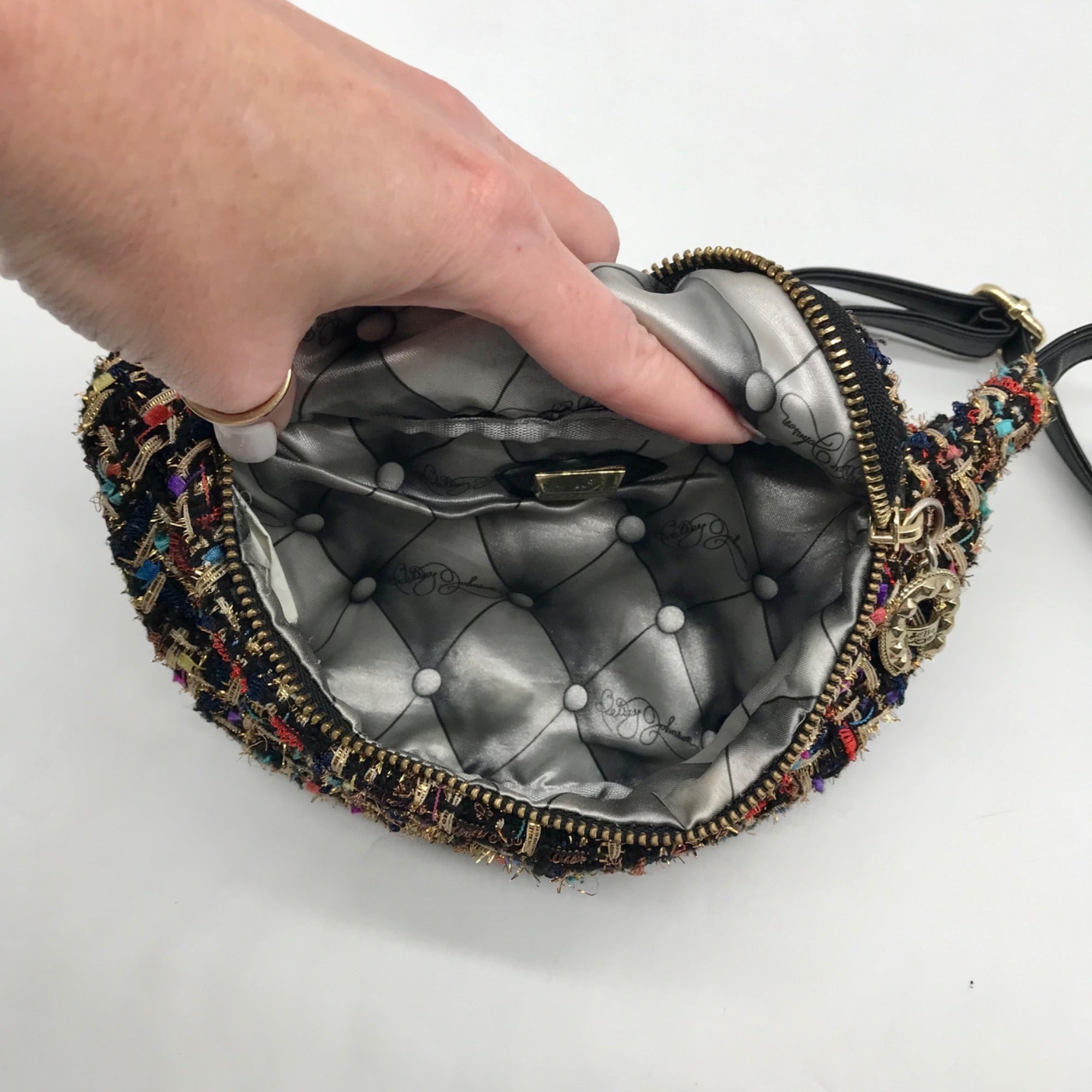 Betsey Johnson Multi-Color Plaid Tweed Fanny Pack
