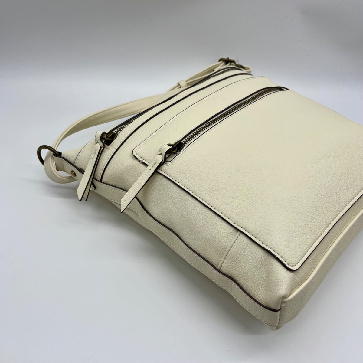 Style &amp; Co Hudsonn Beige Faux Leather Crossbody