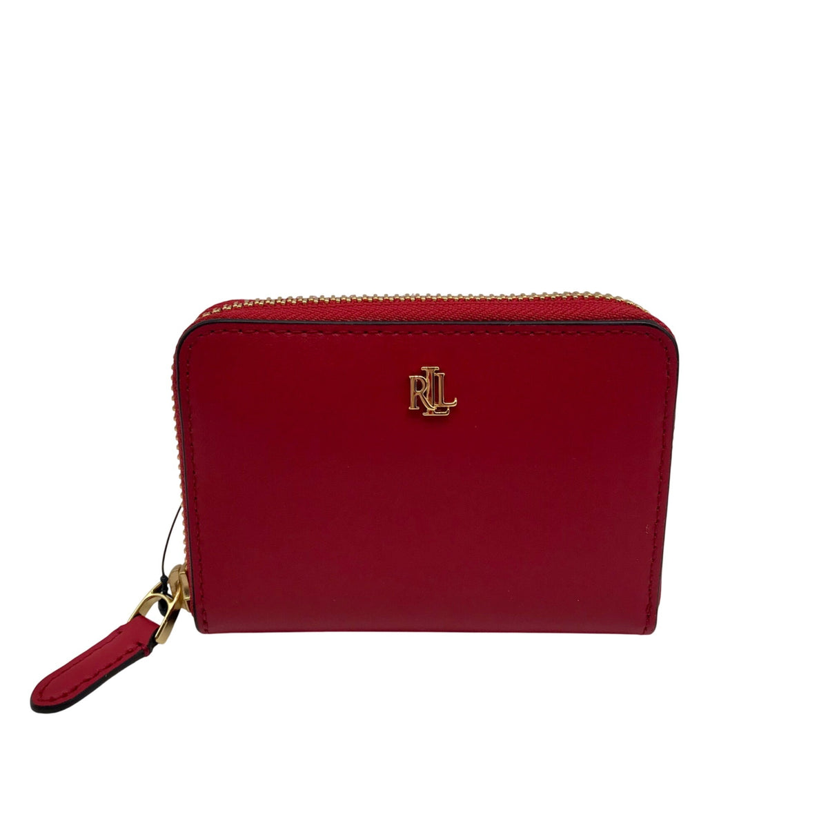 Lauren Ralph Lauren Red Smooth Leather Zip Wallet