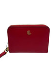 Lauren Ralph Lauren Red Smooth Leather Zip Wallet
