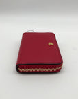 Lauren Ralph Lauren Red Smooth Leather Zip Wallet