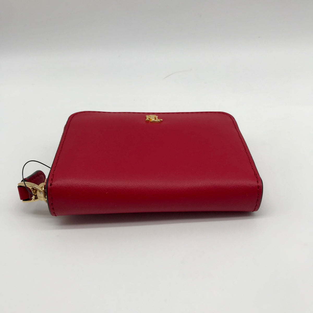 Lauren Ralph Lauren Red Smooth Leather Zip Wallet