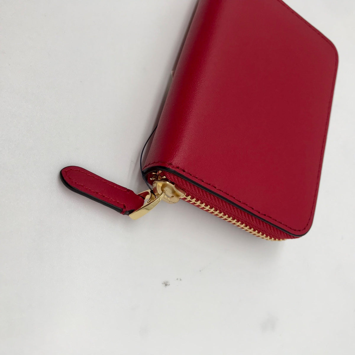 Lauren Ralph Lauren Red Smooth Leather Zip Wallet
